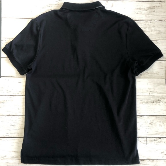 BLACK Saks Fifth Avenue Slim Fit Men’s Black Polo Size L - Picture 7 of 10